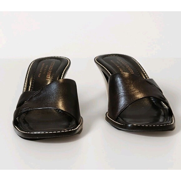 Donald J Pliner Brown Leather Block Heel Sandals 9.5M – Made in Italy, EUC - Picture 10 of 11